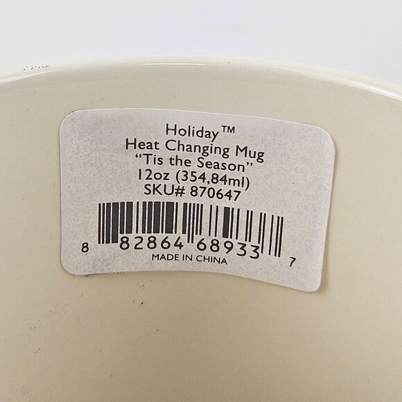Lenox Heat Changing Christmas Mug Tis the Season Holiday 12oz NIB Coffee Tea - Picture 8 of 11